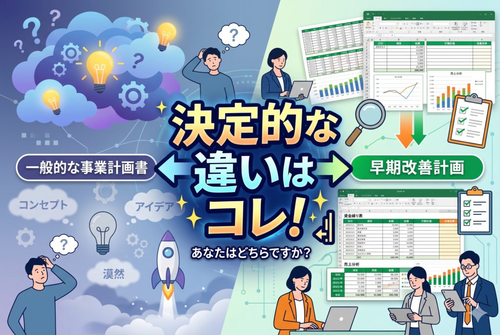 【実例】早期経営改善計画の書き方と一般的な事業計画書との決定的な違い